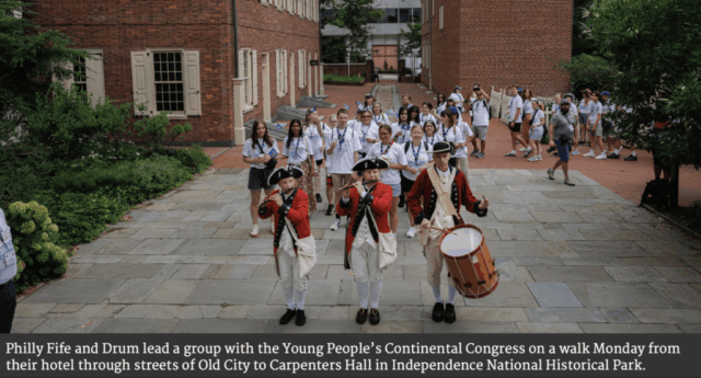 Alejandro A. Alvarez Inquirer Staff Photographer capturing the march to Carpenters’ Hall, 2025